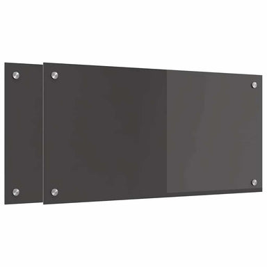 Keukenachterwand 2 st Donkergrijs 80 x 40 cm gehard glas