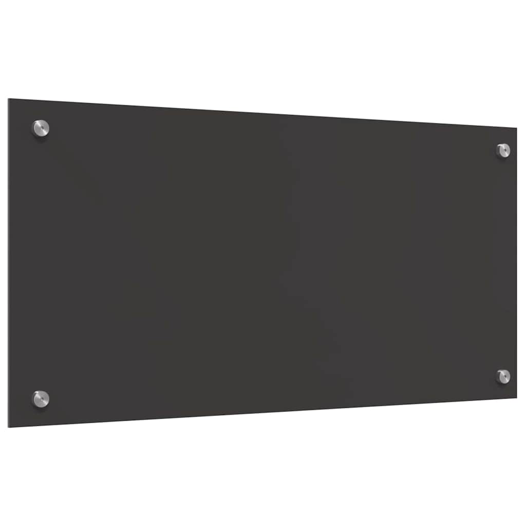 Keukenachterwand 2 st Donkergrijs 80 x 40 cm gehard glas