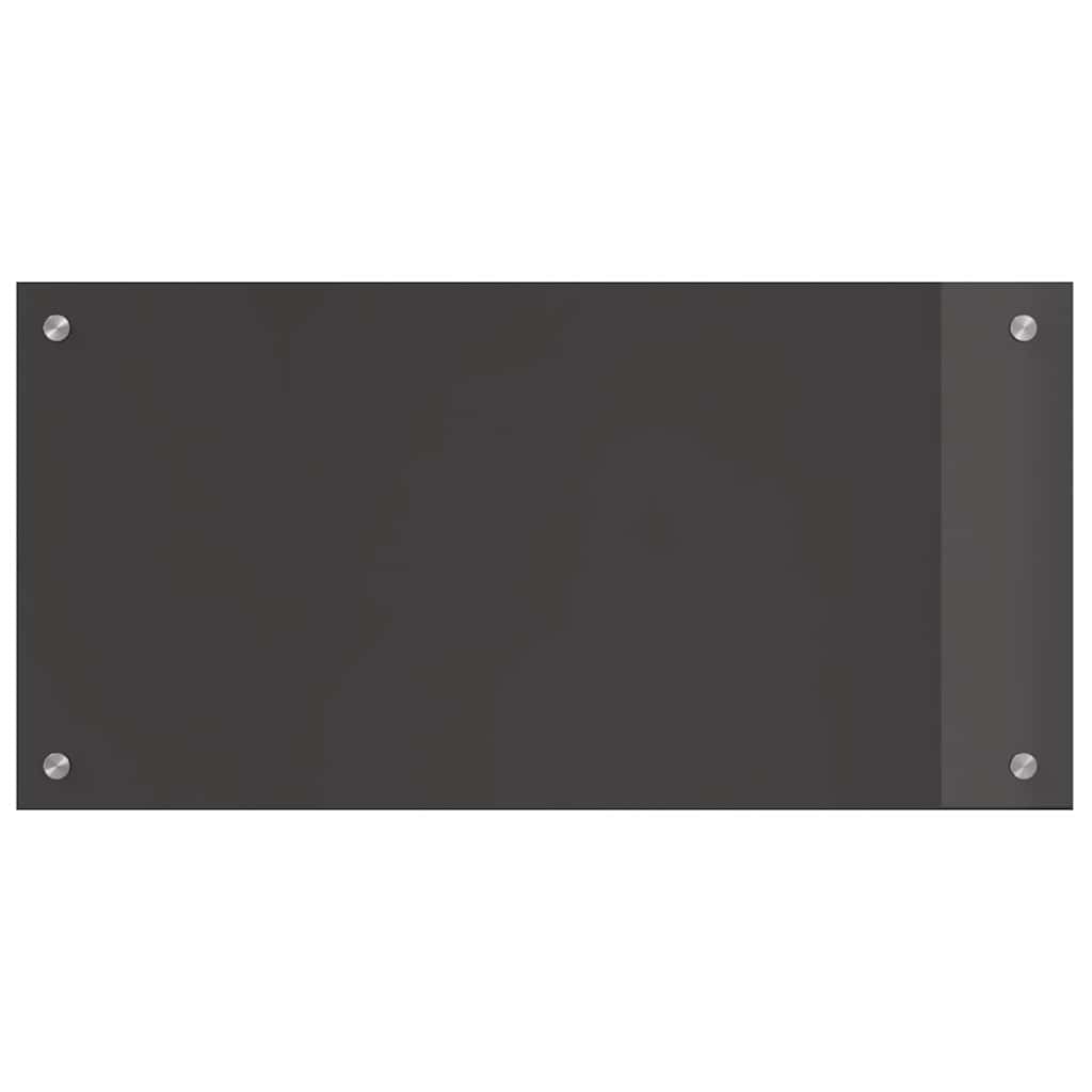 Keukenachterwand 2 st Donkergrijs 80 x 40 cm gehard glas