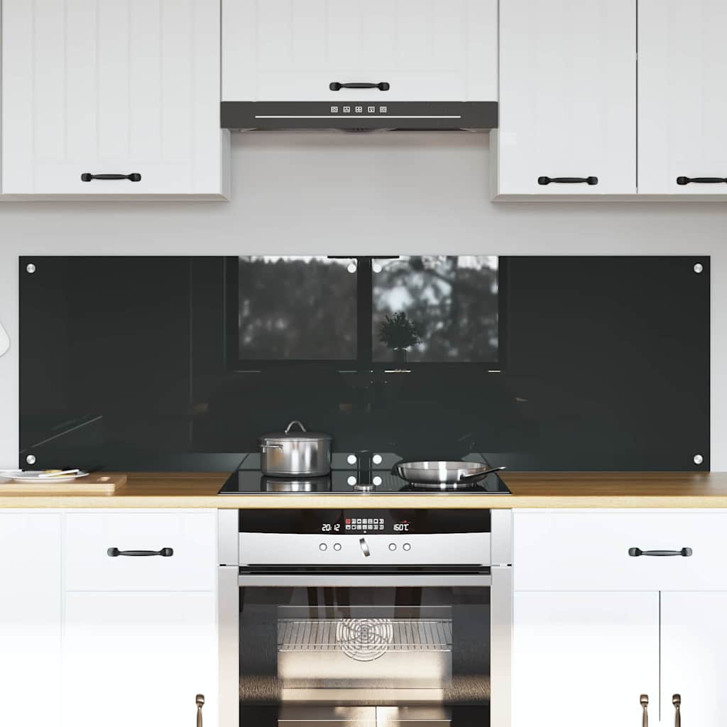 Keukenachterwand 2 st Donkergrijs 80 x 50 cm gehard glas