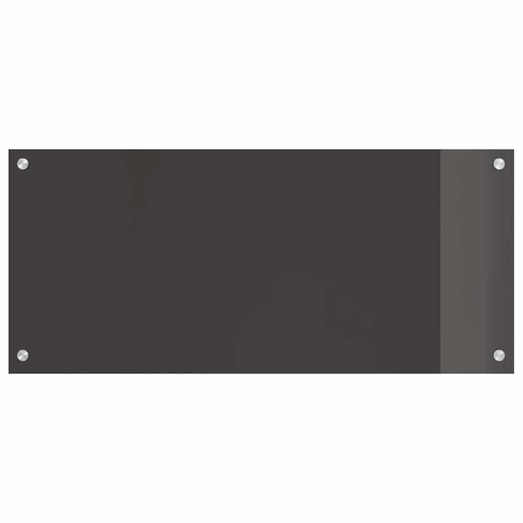 Keukenachterwand 2 st Donkergrijs 90 x 40 cm gehard glas