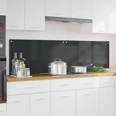 Keukenachterwand 2 st Donkergrijs 90 x 50 cm gehard glas