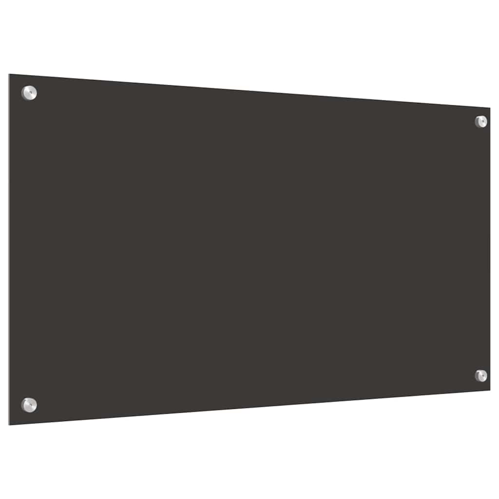 Keukenachterwand 2 st Donkergrijs 90 x 50 cm gehard glas