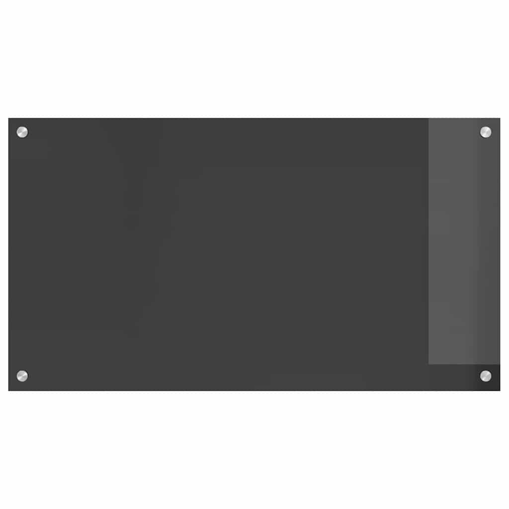 Keukenachterwand 2 st Donkergrijs 90 x 50 cm gehard glas