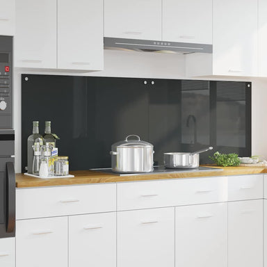 Keukenachterwand 2 st Donkergrijs 90 x 60 cm gehard glas