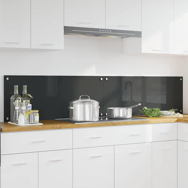 Keukenachterwand 2 st Donkergrijs 100 x 40 cm gehard glas