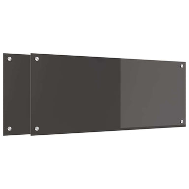 Keukenachterwand 2 st Donkergrijs 100 x 40 cm gehard glas