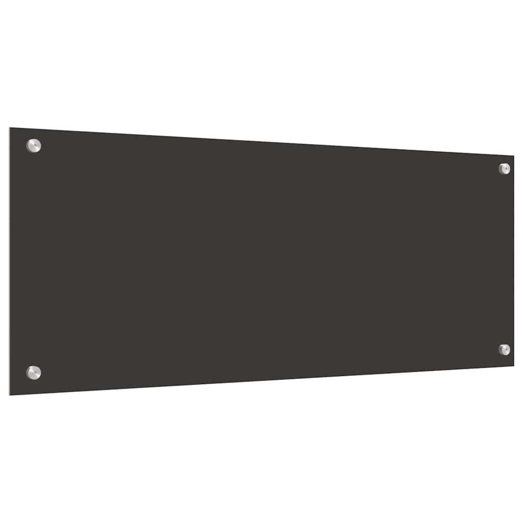 Keukenachterwand 2 st Donkergrijs 100 x 40 cm gehard glas