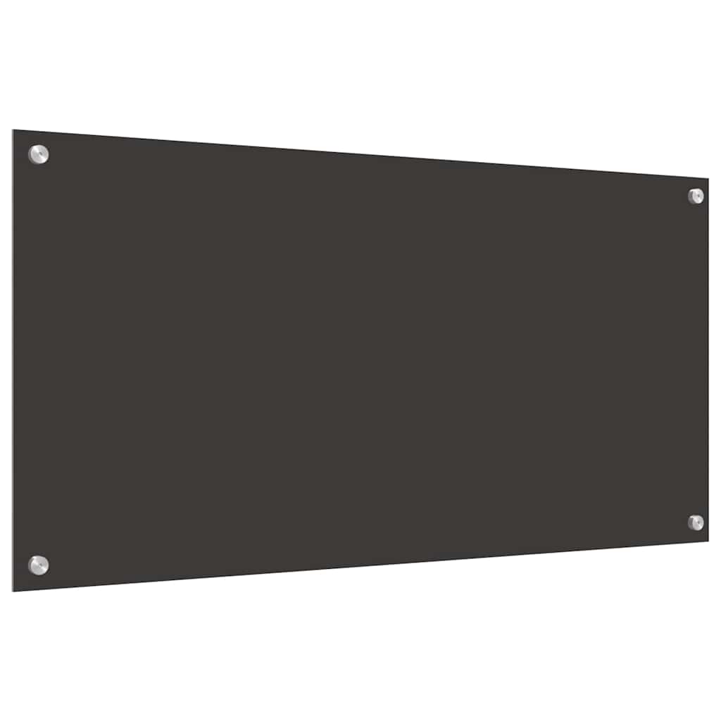 Keukenachterwand 2 st Donkergrijs 100 x 50 cm gehard glas