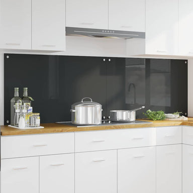 Keukenachterwand 2 st Donkergrijs 100 x 60 cm gehard glas