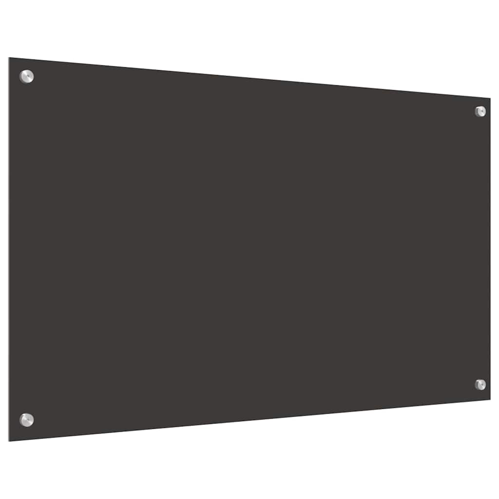 Keukenachterwand 2 st Donkergrijs 100 x 60 cm gehard glas