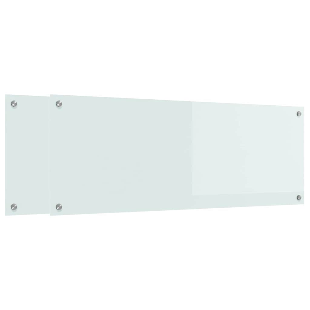 Keukenachterwand 2 st Wit 110 x 40 cm gehard glas