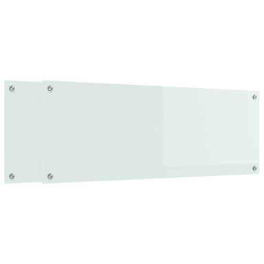 Keukenachterwand 2 st Wit 110 x 40 cm gehard glas