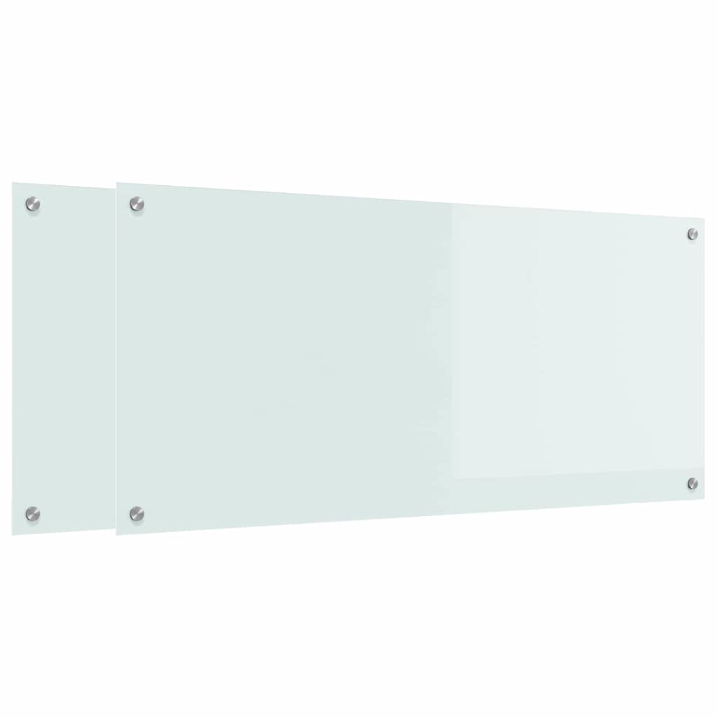 Keukenachterwand 2 st Wit 110 x 50 cm gehard glas