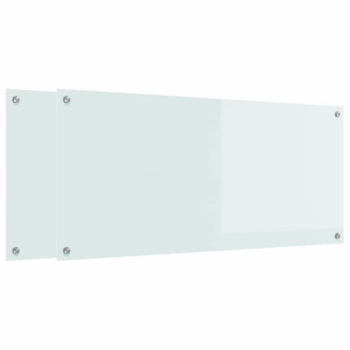 Keukenachterwand 2 st Wit 110 x 50 cm gehard glas