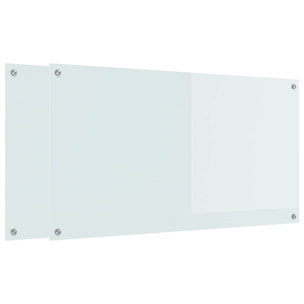 Keukenachterwand 2 st Wit 110 x 60 cm gehard glas