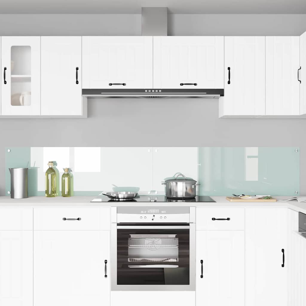 Keukenachterwand 2 st Wit 120 x 40 cm gehard glas