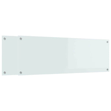 Keukenachterwand 2 st Wit 120 x 40 cm gehard glas