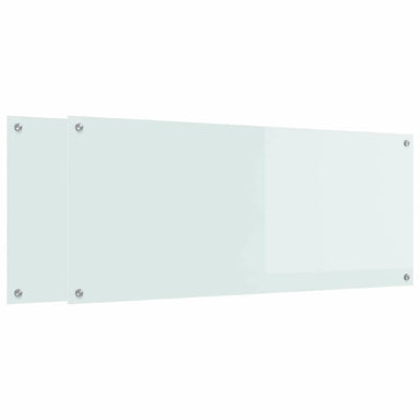 Keukenachterwand 2 st Wit 120 x 50 cm gehard glas