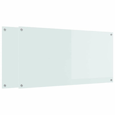 Keukenachterwand 2 st Wit 120 x 60 cm gehard glas