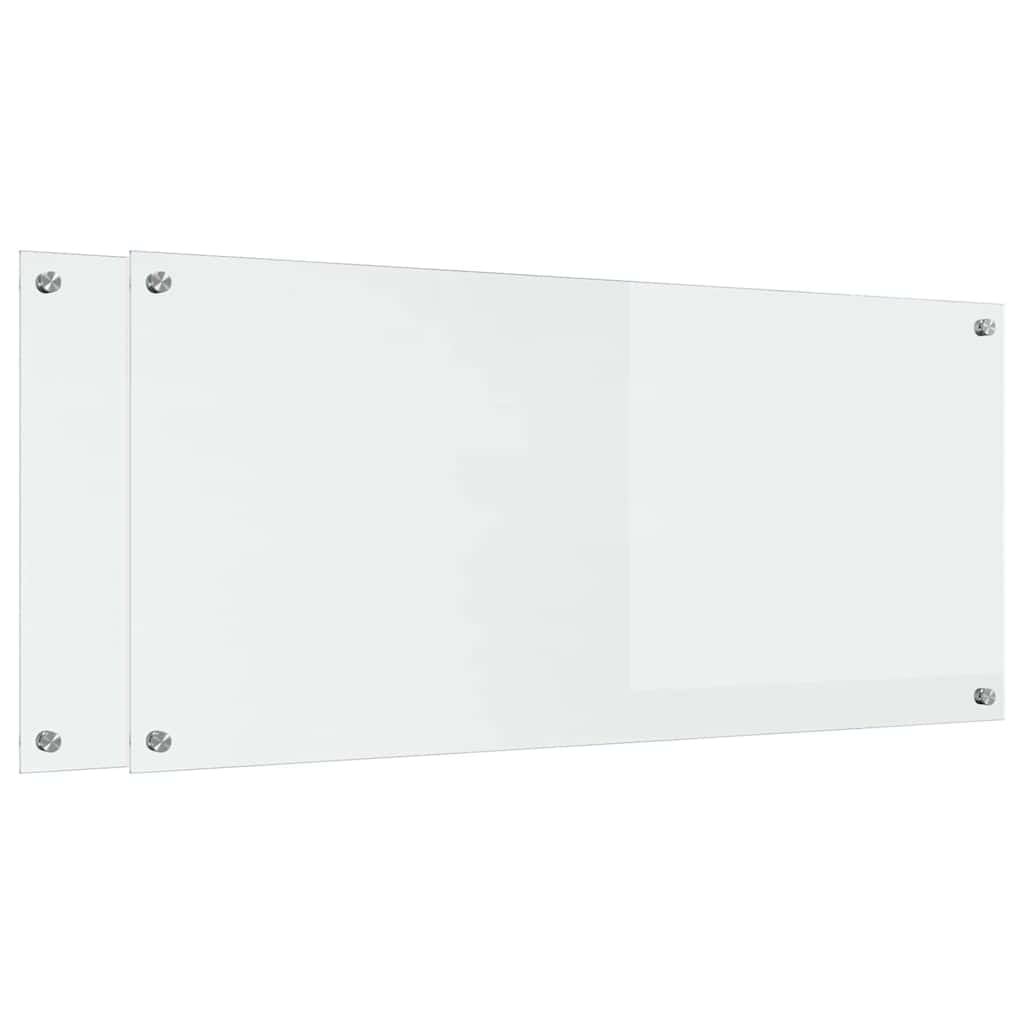 Keukenachterwand 2 st Doorzichtig 110 x 50 cm gehard glas