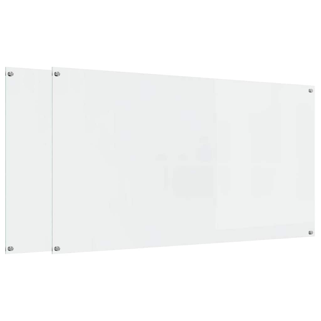 Keukenachterwand 2 st Doorzichtig 110 x 60 cm gehard glas