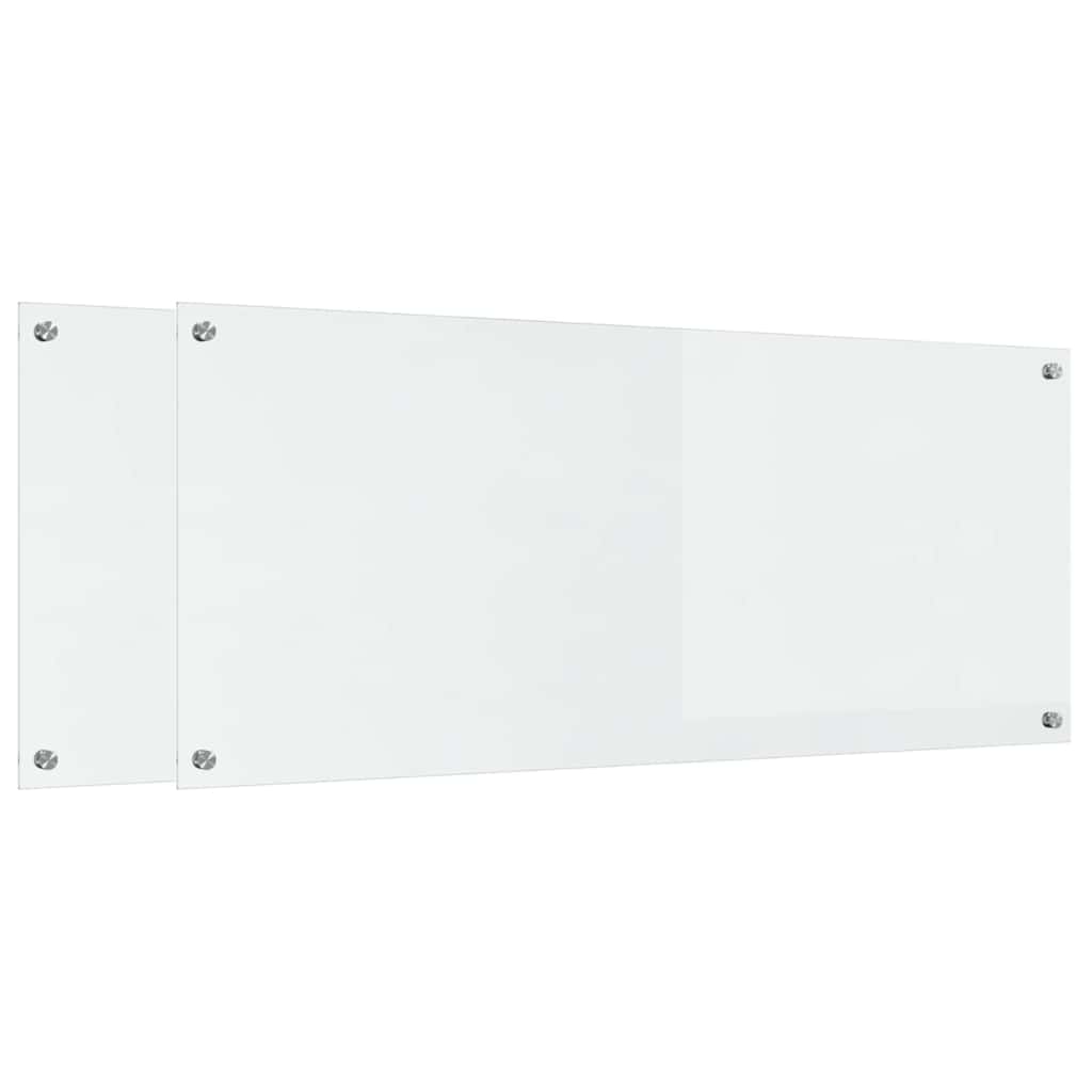 Keukenachterwand 2 st Doorzichtig 120 x 50 cm gehard glas