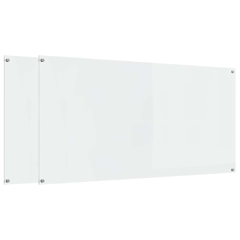 Keukenachterwand 2 st Doorzichtig 120 x 60 cm gehard glas