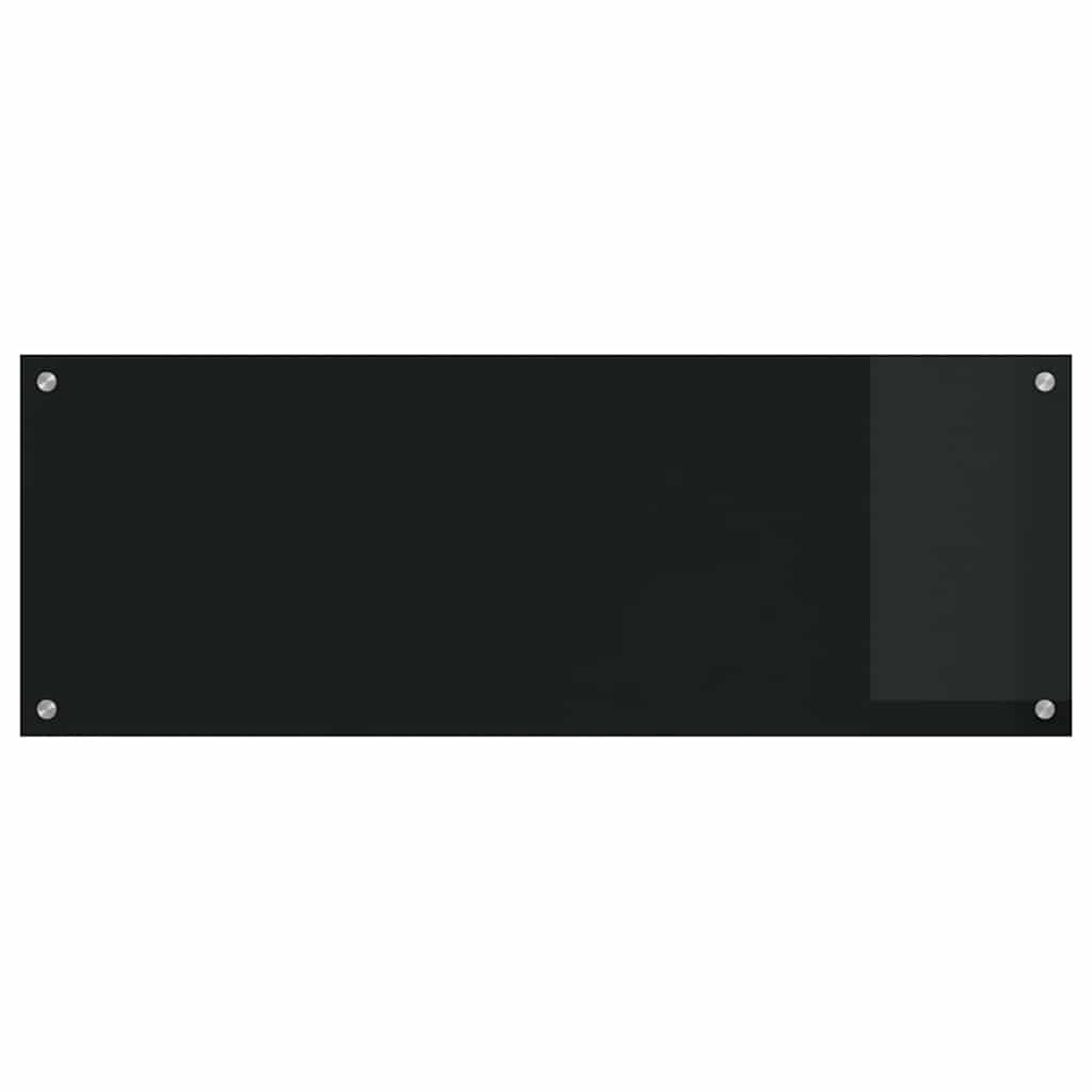 Keukenachterwand 2 st Zwart 110 x 40 cm gehard glas