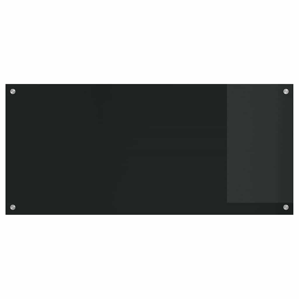 Keukenachterwand 2 st Zwart 110 x 50 cm gehard glas