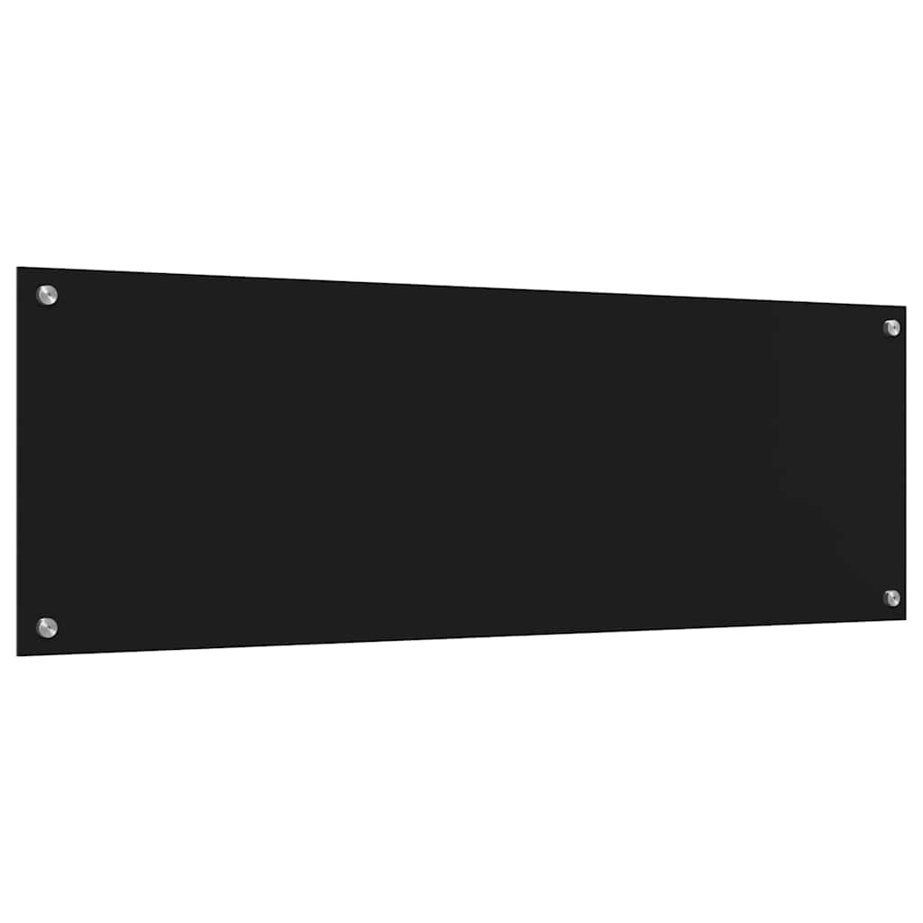 Keukenachterwand 2 st Zwart 120 x 40 cm gehard glas