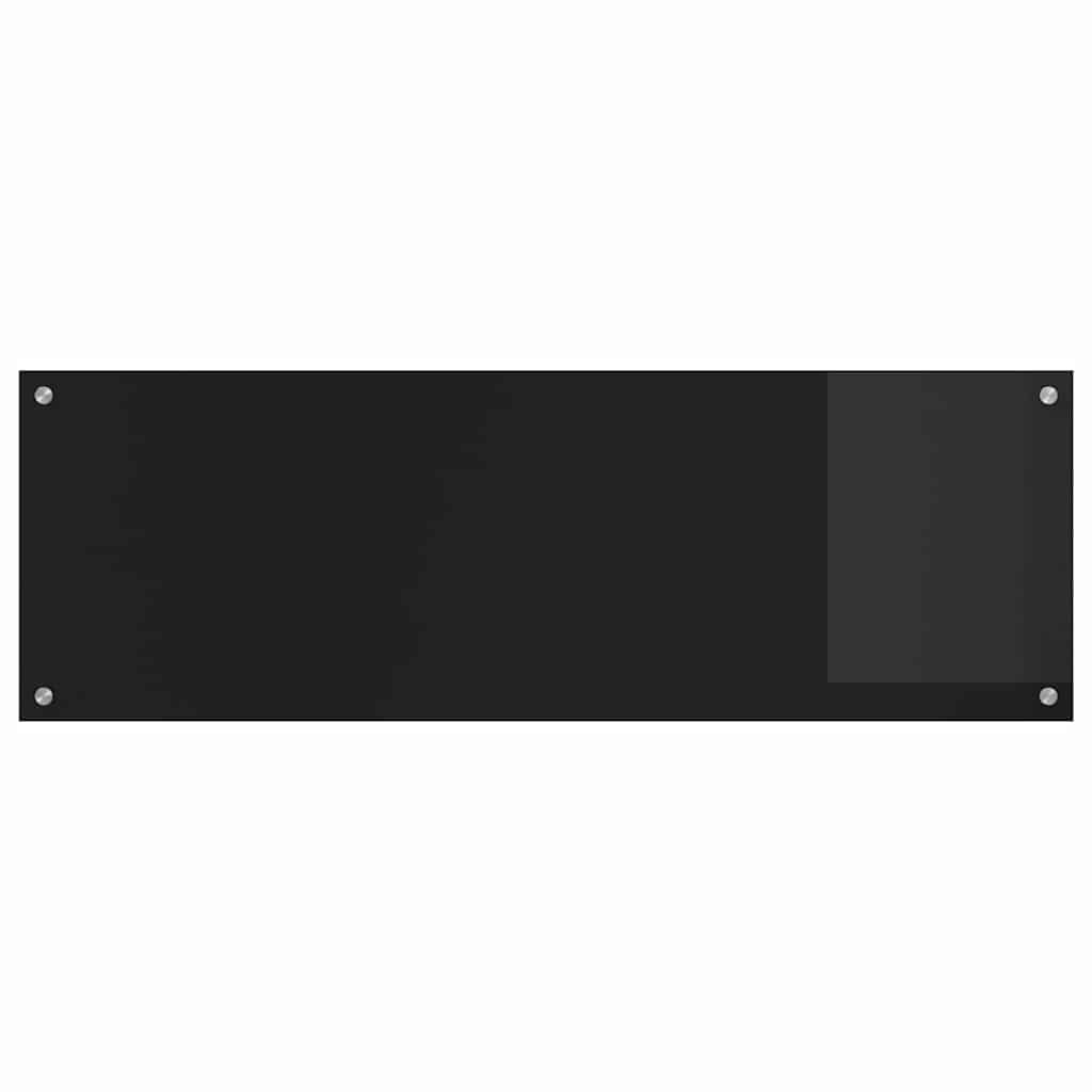 Keukenachterwand 2 st Zwart 120 x 40 cm gehard glas