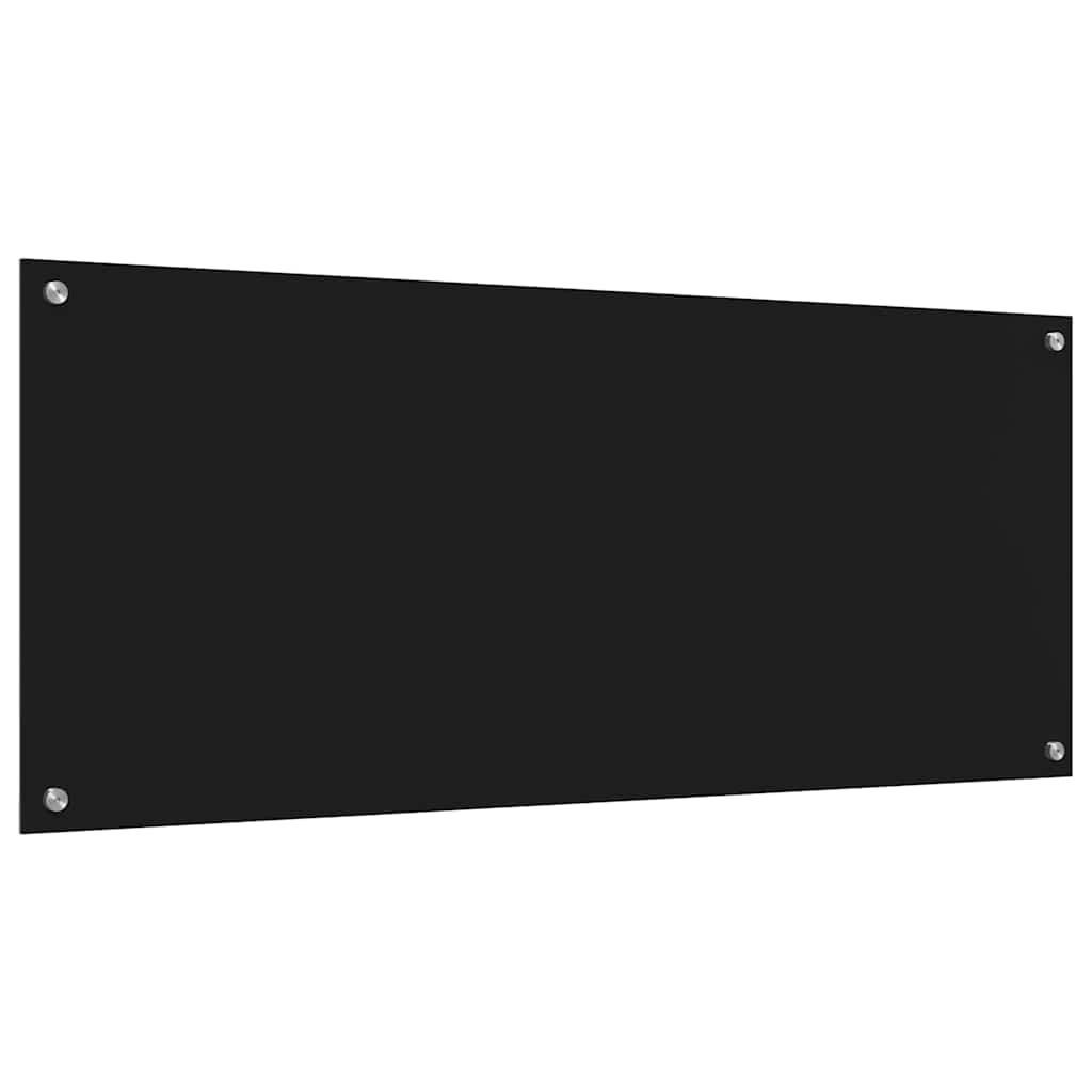 Keukenachterwand 2 st Zwart 120 x 50 cm gehard glas