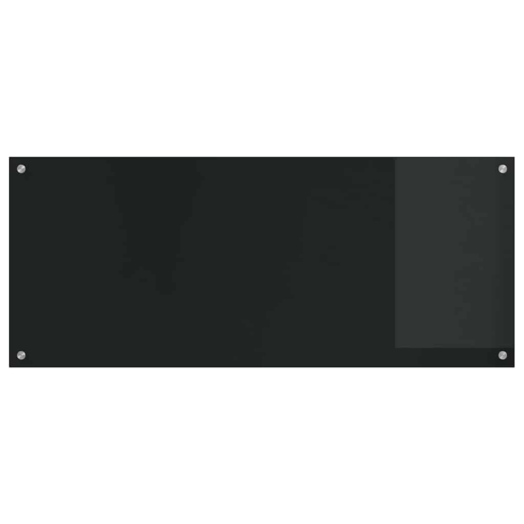 Keukenachterwand 2 st Zwart 120 x 50 cm gehard glas