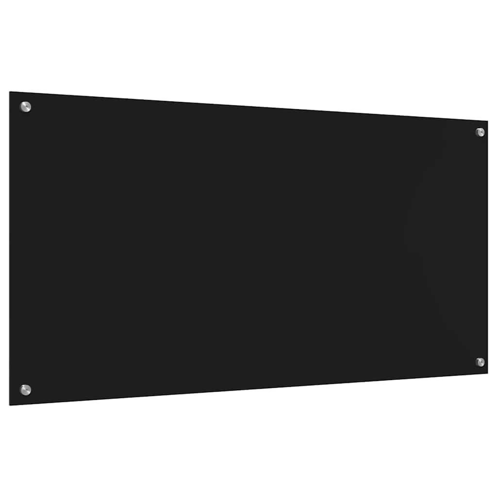 Keukenachterwand 2 st Zwart 120 x 60 cm gehard glas