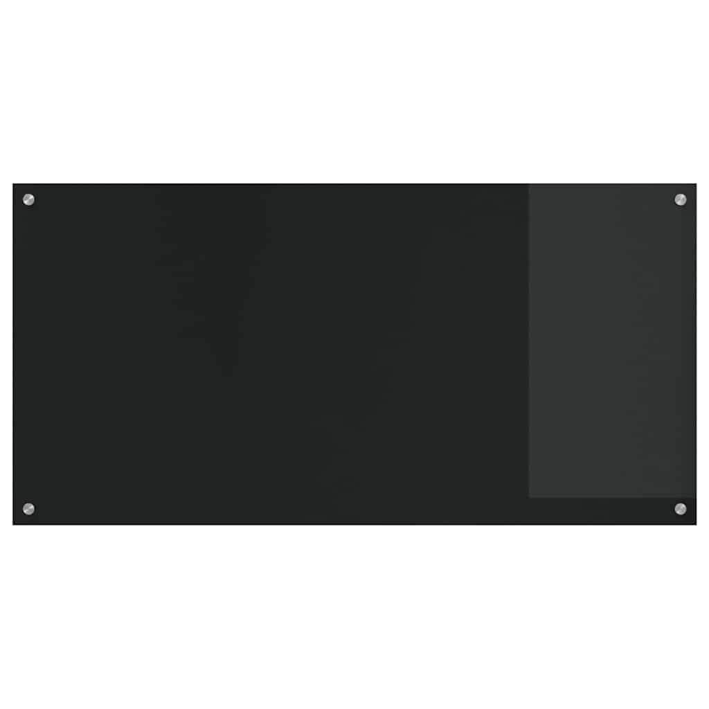 Keukenachterwand 2 st Zwart 120 x 60 cm gehard glas