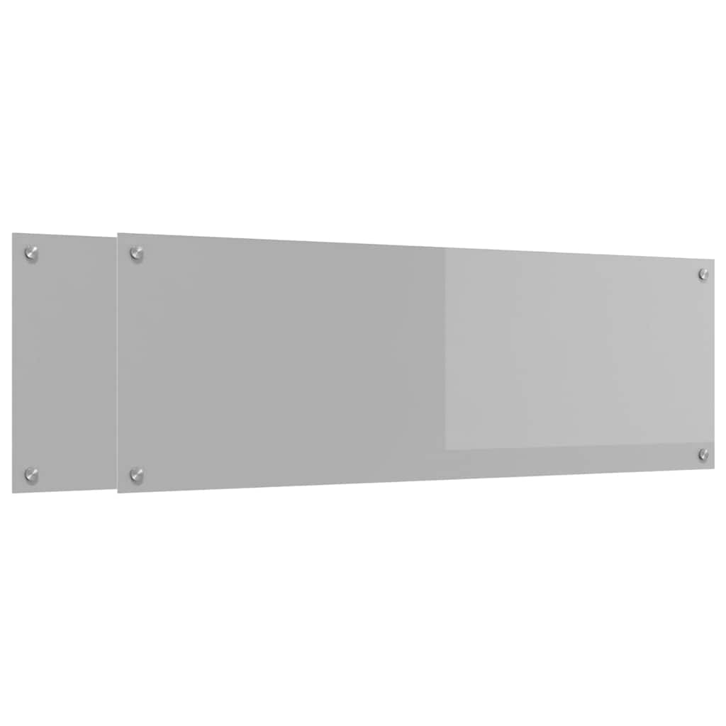 Keukenachterwand 2 st Lichtgrijs 120 x 40 cm gehard glas