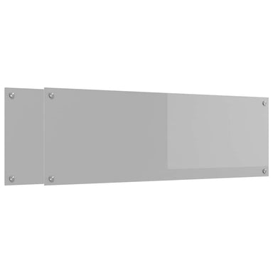 Keukenachterwand 2 st Lichtgrijs 120 x 40 cm gehard glas