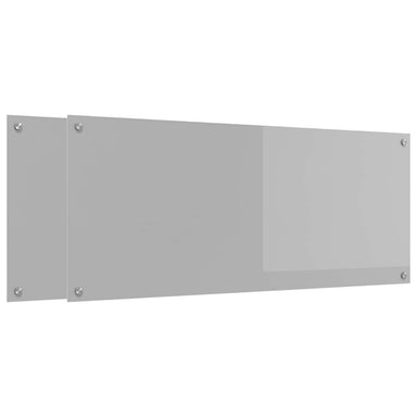 Keukenachterwand 2 st Lichtgrijs 120 x 50 cm gehard glas