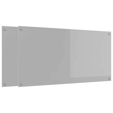 Keukenachterwand 2 st Lichtgrijs 120 x 60 cm gehard glas