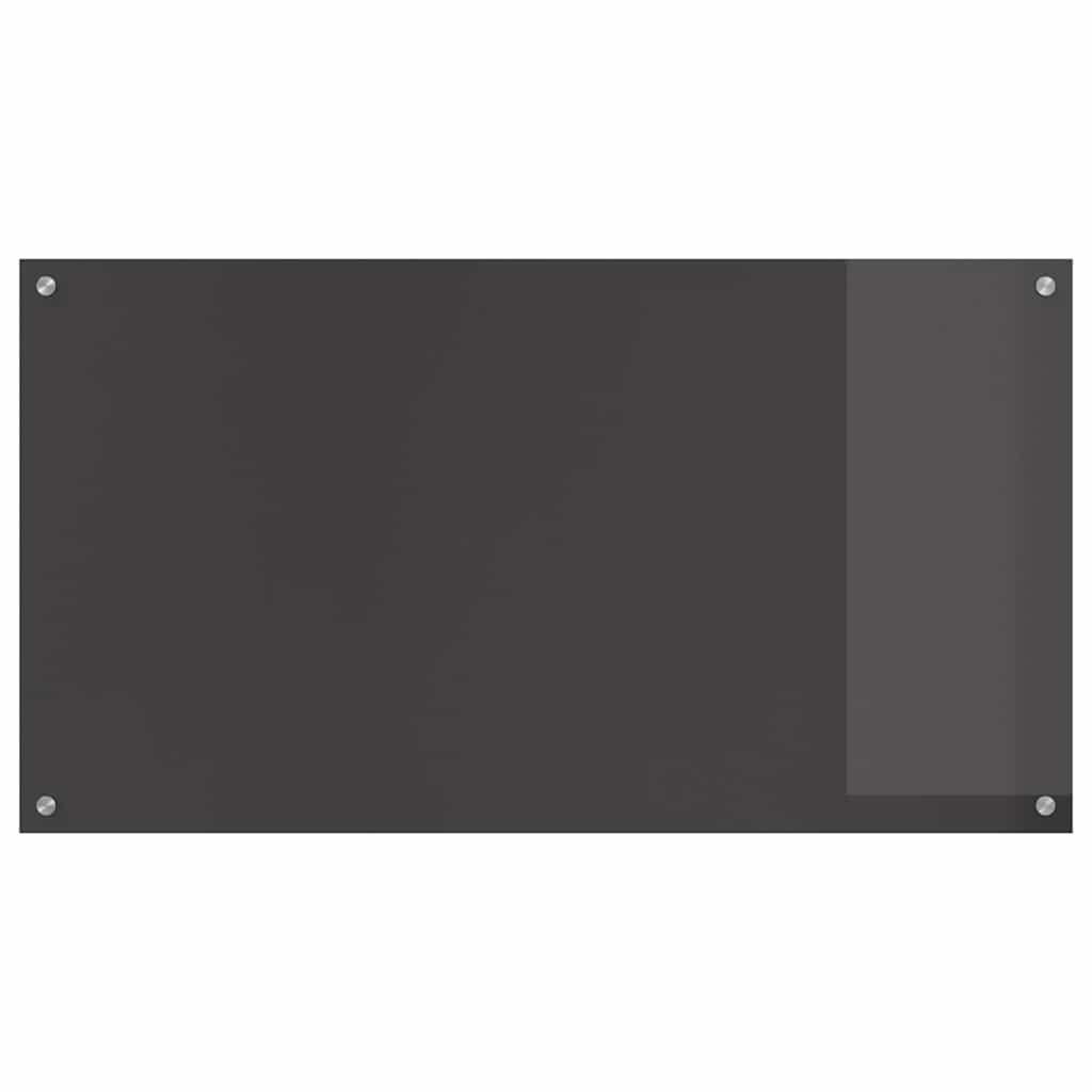 Keukenachterwand 2 st Donkergrijs 110 x 60 cm gehard glas