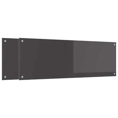 Keukenachterwand 2 st Donkergrijs 120 x 40 cm gehard glas