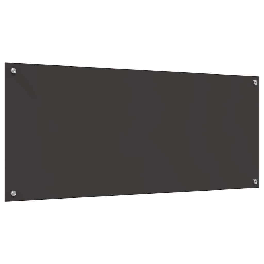 Keukenachterwand 2 st Donkergrijs 120 x 50 cm gehard glas