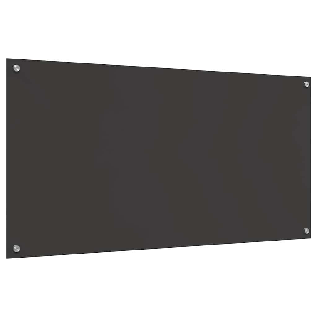 Keukenachterwand 2 st Donkergrijs 120 x 60 cm gehard glas