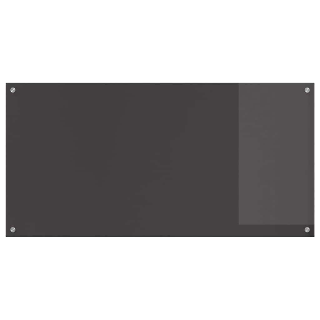 Keukenachterwand 2 st Donkergrijs 120 x 60 cm gehard glas