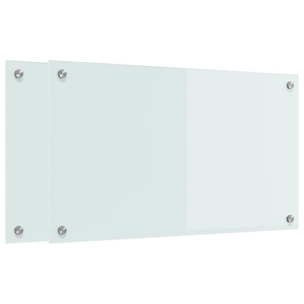 Keukenachterwand 2 st Wit 70 x 40 cm gehard glas