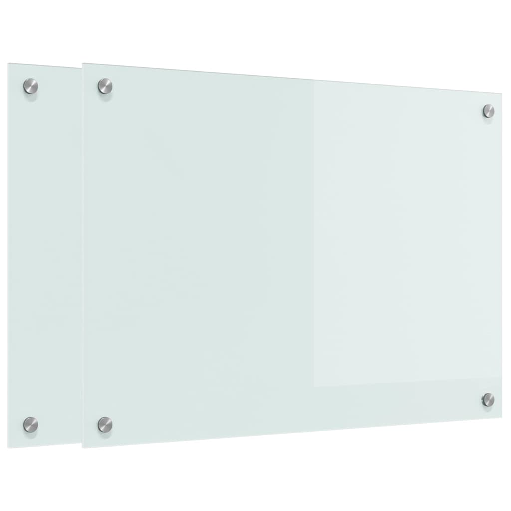 Keukenachterwand 2 st Wit 70 x 50 cm gehard glas