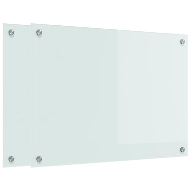 Keukenachterwand 2 st Wit 70 x 50 cm gehard glas