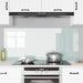 Keukenachterwand 2 st Wit 70 x 60 cm gehard glas