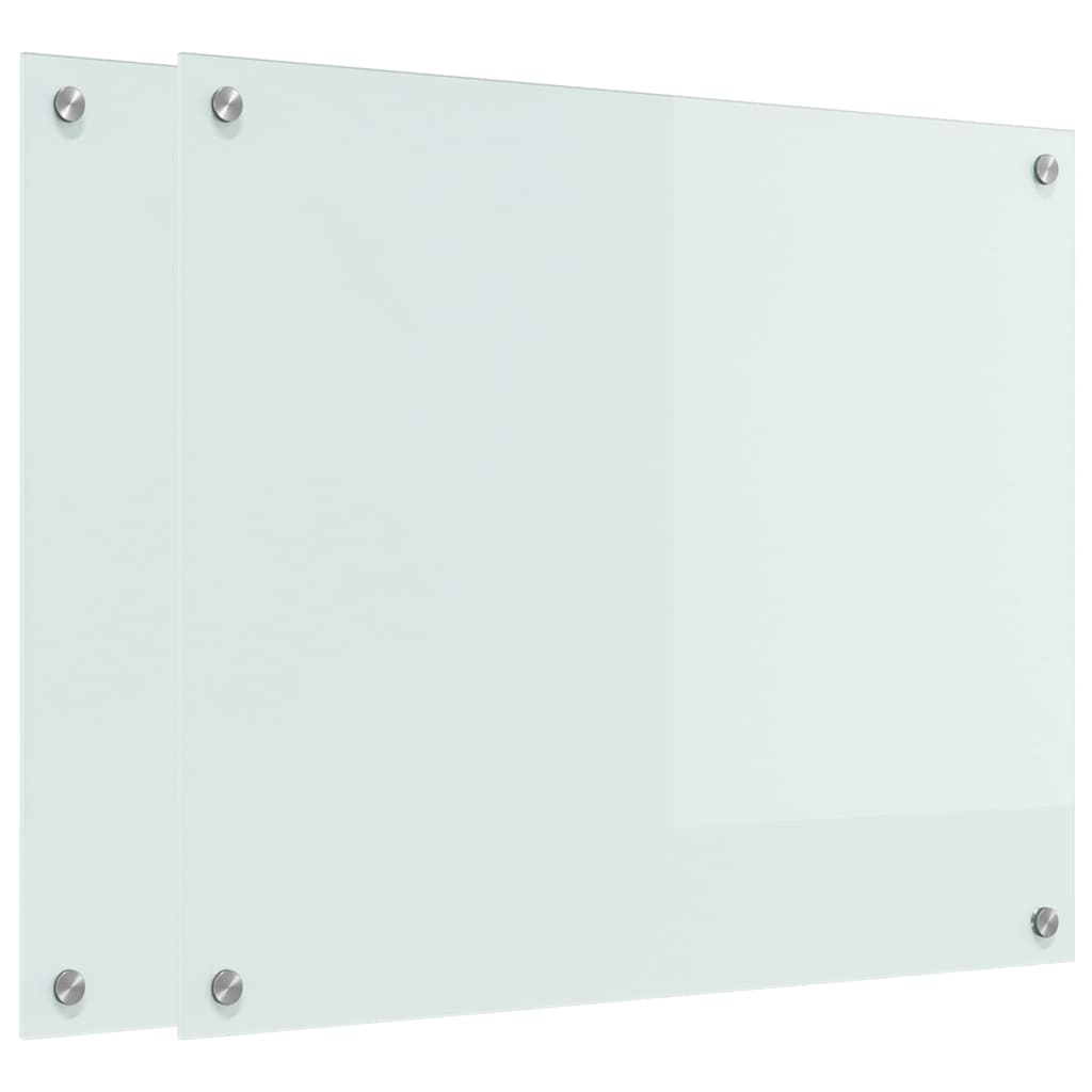 Keukenachterwand 2 st Wit 70 x 60 cm gehard glas